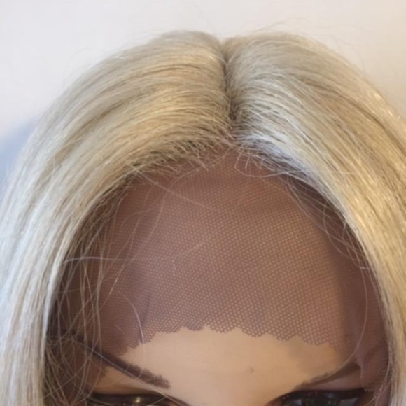 Sandy blonde lace front wig human hair bend main image 6